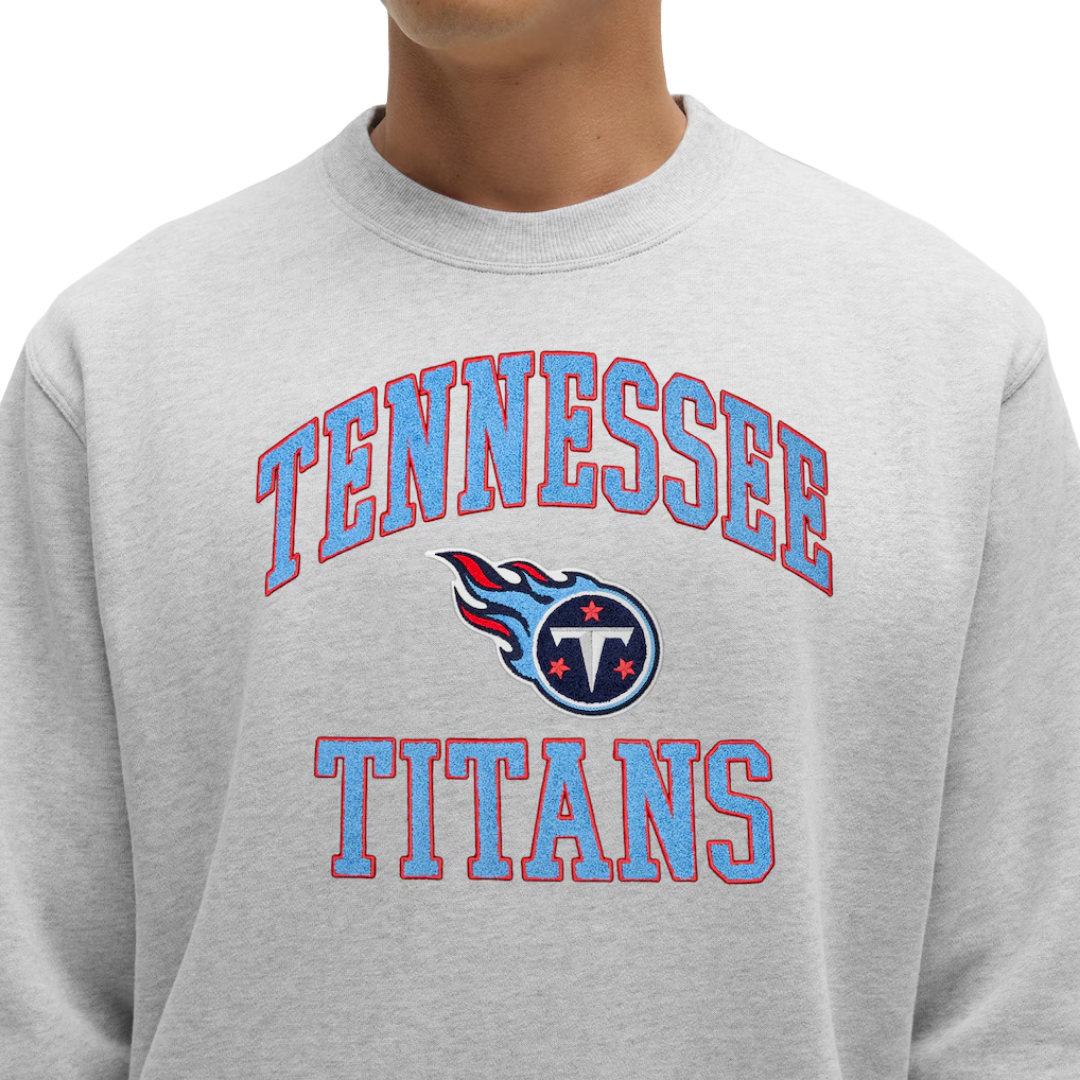 Blusa Moletom NFL Tennessee Titans Heathered Silver Gola Redonda