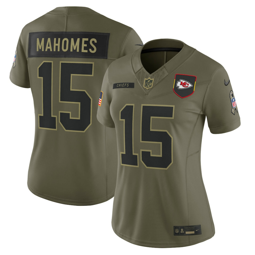 Camisa NFL Feminina Kansas City Chiefs Salute to Service Olive