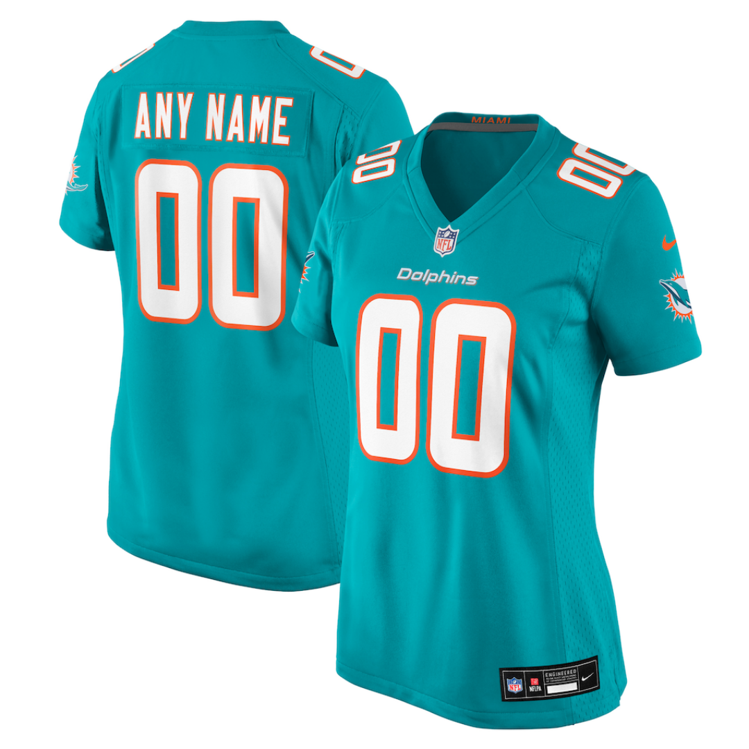 Camisa NFL Feminina Miami Dolphins Vapor Limited Aqua Personalizável - foto 1