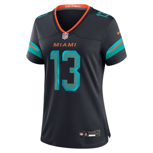 Camisa NFL Miami Dolphins Feminina Coleção Rivalries 2025 Pitch Blue