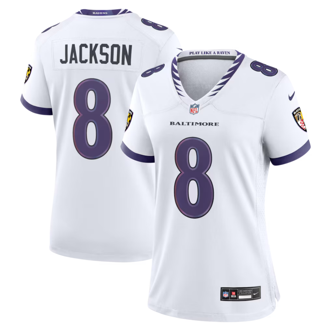 Camisa NFL Feminina Baltimore Ravens Vapor Limited White 2026