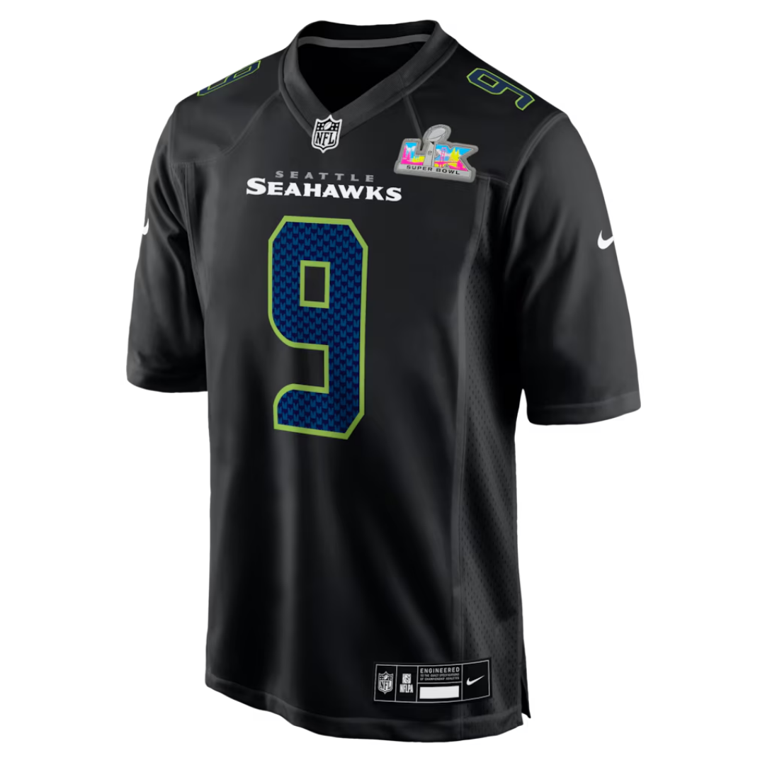 Camisa NFL Seattle Seahawks Vapor Limited Black Carbon Patch Super Bowl LX