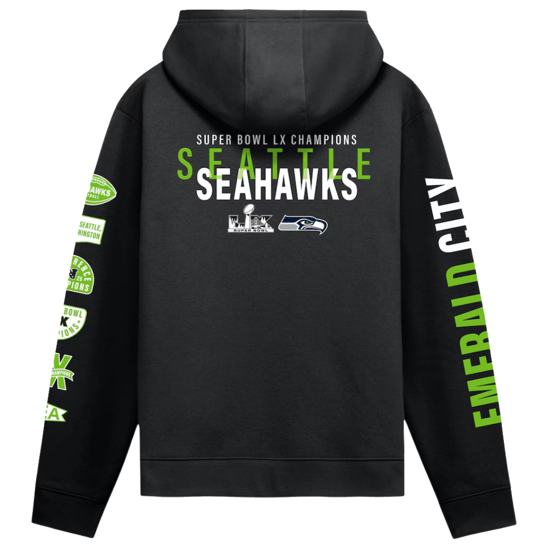 Blusa Moletom NFL Seattle Seahawks Super Bowl LX Champions