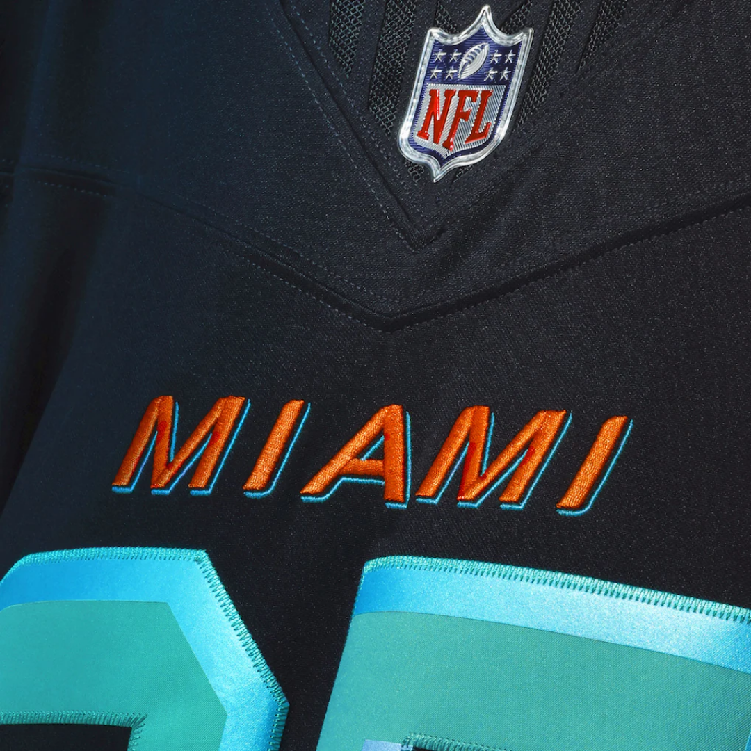 Camisa NFL Miami Dolphins Coleção Rivalries 2025 Limited Pitch Blue